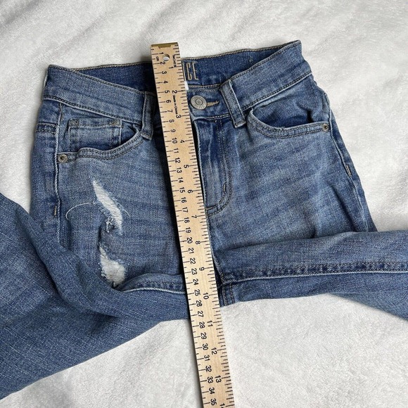Girls Justice Straight Blue Distressed Ripped Jeans Medium Wash Size 8 - Picture 8 of 10